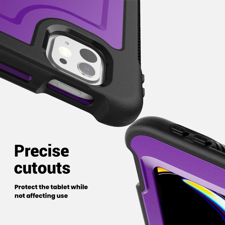 For iPad Pro 13 2024 Honeycomb Hand Grip Turntable Stand Tablet Case(Purple) - iPad Pro 13 2024 Cases by buy2fix | Online Shopping UK | buy2fix