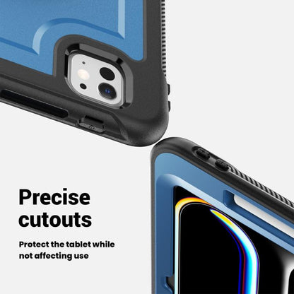 For iPad Pro 11 2024 Honeycomb Hand Grip Turntable Stand Tablet Case(Navy Blue) - iPad Pro 11 2024 Cases by buy2fix | Online Shopping UK | buy2fix