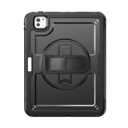 For iPad Pro 11 2024 Honeycomb Hand Grip Turntable Stand Tablet Case(Black) - iPad Pro 11 2024 Cases by buy2fix | Online Shopping UK | buy2fix