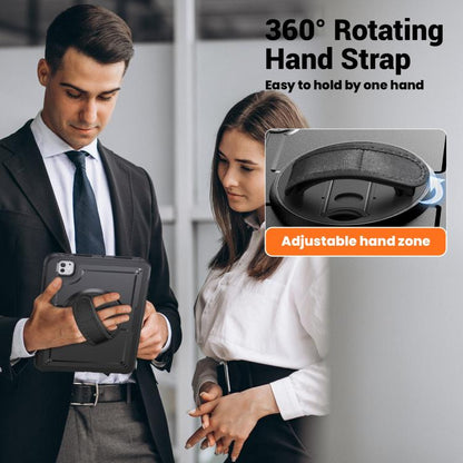 For iPad Pro 11 2024 Honeycomb Hand Grip Turntable Stand Tablet Case(Black) - iPad Pro 11 2024 Cases by buy2fix | Online Shopping UK | buy2fix