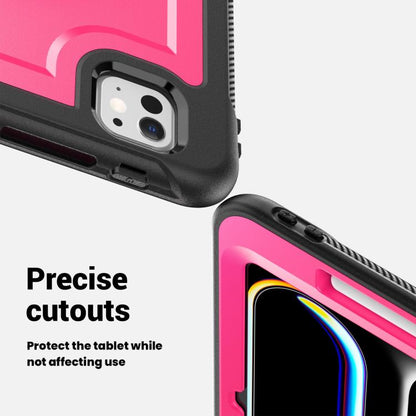 For iPad Pro 11 2024 Honeycomb Hand Grip Turntable Stand Tablet Case(Rose Red) - iPad Pro 11 2024 Cases by buy2fix | Online Shopping UK | buy2fix