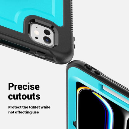 For iPad Pro 11 2024 Honeycomb Hand Grip Turntable Stand Tablet Case(Light Blue) - iPad Pro 11 2024 Cases by buy2fix | Online Shopping UK | buy2fix