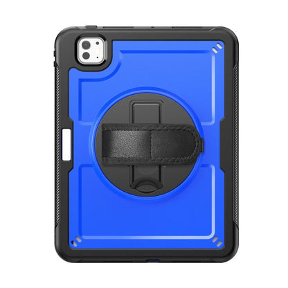 For iPad Pro 11 2024 Honeycomb Hand Grip Turntable Stand Tablet Case(Dark Blue) - iPad Pro 11 2024 Cases by buy2fix | Online Shopping UK | buy2fix