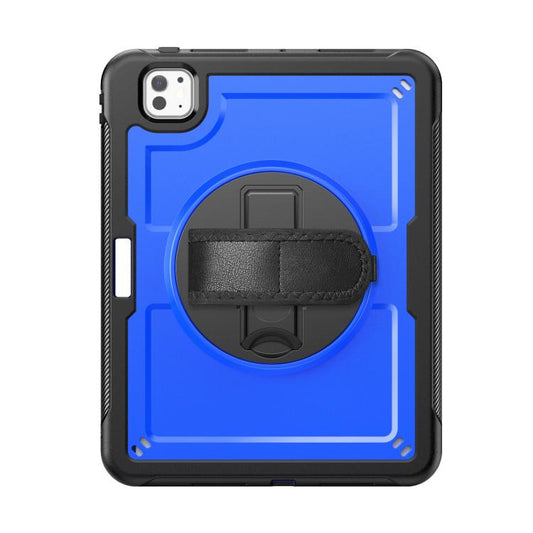 For iPad Pro 11 2024 Honeycomb Hand Grip Turntable Stand Tablet Case(Dark Blue) - iPad Pro 11 2024 Cases by buy2fix | Online Shopping UK | buy2fix