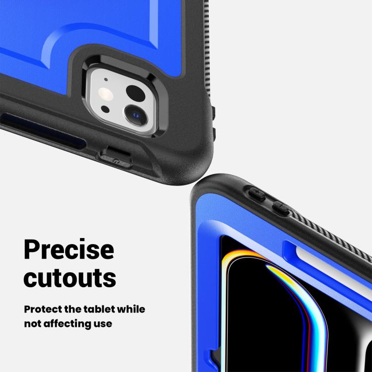 For iPad Pro 11 2024 Honeycomb Hand Grip Turntable Stand Tablet Case(Dark Blue) - iPad Pro 11 2024 Cases by buy2fix | Online Shopping UK | buy2fix