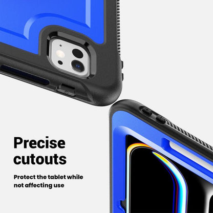 For iPad Pro 11 2024 Honeycomb Hand Grip Turntable Stand Tablet Case(Dark Blue) - iPad Pro 11 2024 Cases by buy2fix | Online Shopping UK | buy2fix