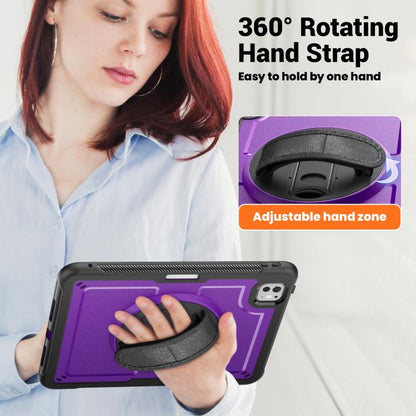 For iPad Pro 11 2024 Honeycomb Hand Grip Turntable Stand Tablet Case(Purple) - iPad Pro 11 2024 Cases by buy2fix | Online Shopping UK | buy2fix