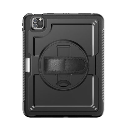 For iPad Air 2022 10.9 / Pro 11 2022 Honeycomb Hand Grip Turntable Stand Tablet Case(Black) - iPad Pro 11 (2022/2021) Cases by buy2fix | Online Shopping UK | buy2fix