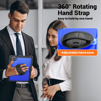 For iPad Air 2022 10.9 / Pro 11 2022 Honeycomb Hand Grip Turntable Stand Tablet Case(Dark Blue) - iPad Pro 11 (2022/2021) Cases by buy2fix | Online Shopping UK | buy2fix