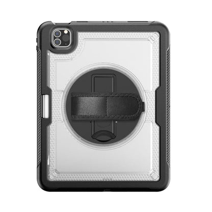 For iPad Air 2022 10.9 / Pro 11 2022 Honeycomb Hand Grip Turntable Stand Tablet Case(Transparent) - iPad Pro 11 (2022/2021) Cases by buy2fix | Online Shopping UK | buy2fix