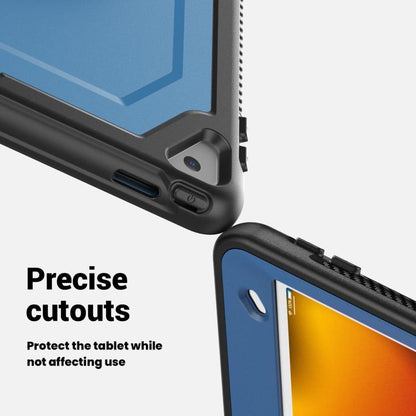 For iPad 10.2 2021 / 2020 / 10.5 2019 Honeycomb Hand Grip Turntable Stand Tablet Case(Navy Blue) - iPad 10.2 Cases by buy2fix | Online Shopping UK | buy2fix