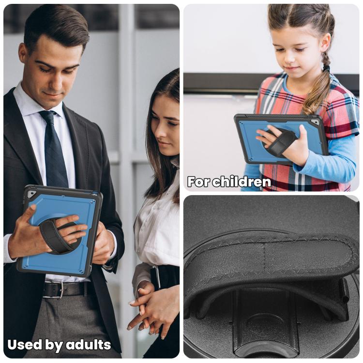 For iPad 10.2 2021 / 2020 / 10.5 2019 Honeycomb Hand Grip Turntable Stand Tablet Case(Navy Blue) - iPad 10.2 Cases by buy2fix | Online Shopping UK | buy2fix