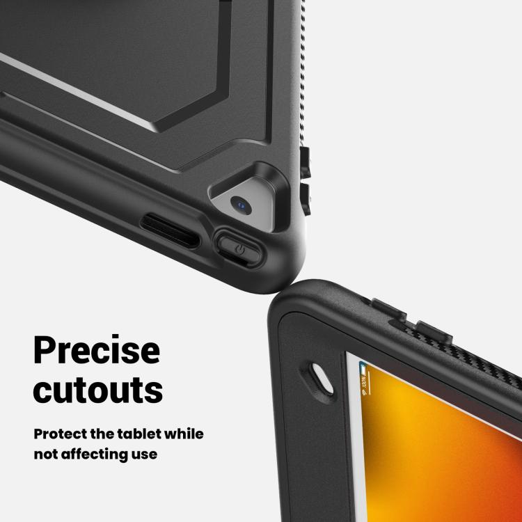 For iPad 10.2 2021 / 2020 / 10.5 2019 Honeycomb Hand Grip Turntable Stand Tablet Case(Black) - iPad 10.2 Cases by buy2fix | Online Shopping UK | buy2fix