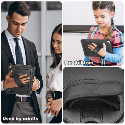 For iPad 10.2 2021 / 2020 / 10.5 2019 Honeycomb Hand Grip Turntable Stand Tablet Case(Black) - iPad 10.2 Cases by buy2fix | Online Shopping UK | buy2fix