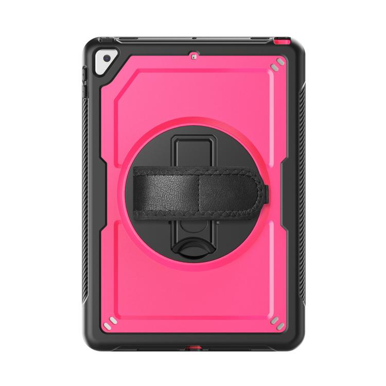 For iPad 10.2 2021 / 2020 / 10.5 2019 Honeycomb Hand Grip Turntable Stand Tablet Case(Rose Red) - iPad 10.2 Cases by buy2fix | Online Shopping UK | buy2fix