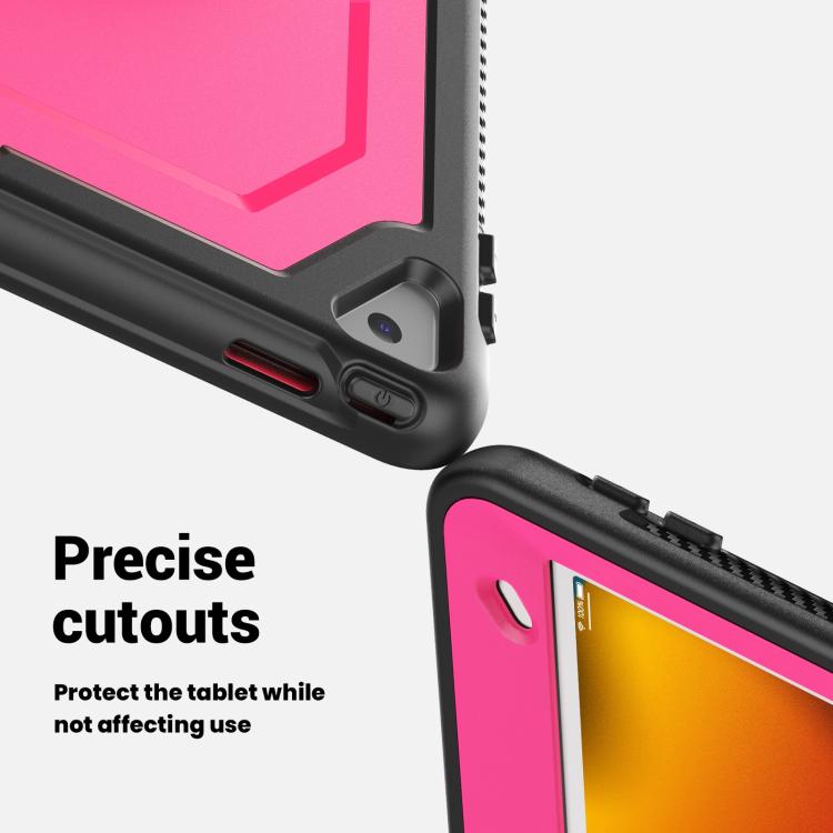 For iPad 10.2 2021 / 2020 / 10.5 2019 Honeycomb Hand Grip Turntable Stand Tablet Case(Rose Red) - iPad 10.2 Cases by buy2fix | Online Shopping UK | buy2fix