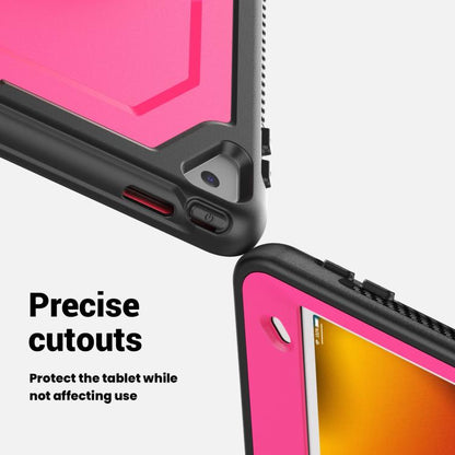 For iPad 10.2 2021 / 2020 / 10.5 2019 Honeycomb Hand Grip Turntable Stand Tablet Case(Rose Red) - iPad 10.2 Cases by buy2fix | Online Shopping UK | buy2fix