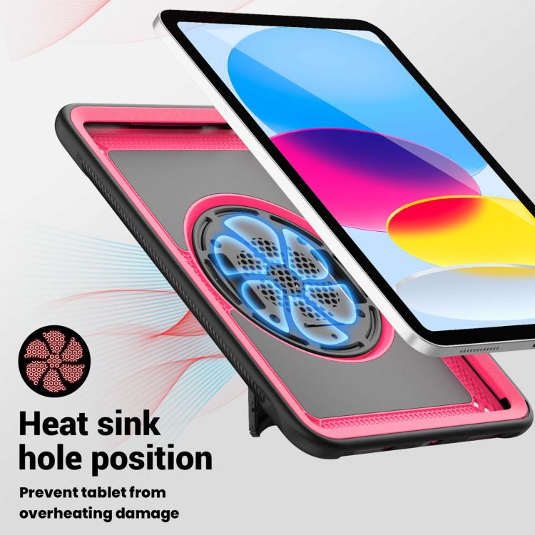 For iPad 10.2 2021 / 2020 / 10.5 2019 Honeycomb Hand Grip Turntable Stand Tablet Case(Rose Red) - iPad 10.2 Cases by buy2fix | Online Shopping UK | buy2fix