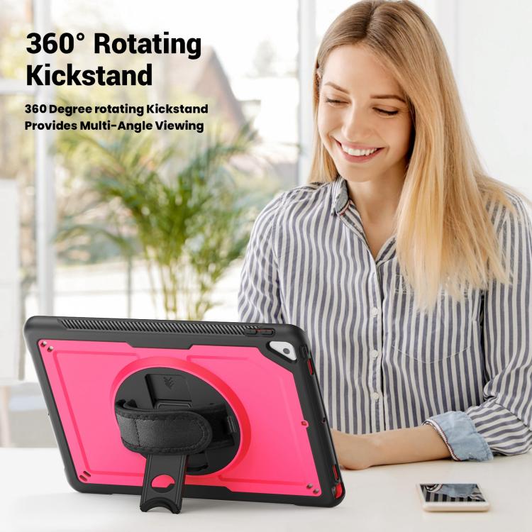 For iPad 10.2 2021 / 2020 / 10.5 2019 Honeycomb Hand Grip Turntable Stand Tablet Case(Rose Red) - iPad 10.2 Cases by buy2fix | Online Shopping UK | buy2fix