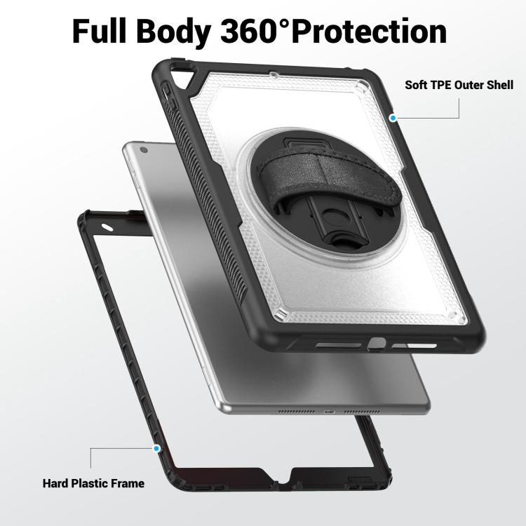 For iPad 10.2 2021 / 2020 / 10.5 2019 Honeycomb Hand Grip Turntable Stand Tablet Case(Transparent) - iPad 10.2 Cases by buy2fix | Online Shopping UK | buy2fix