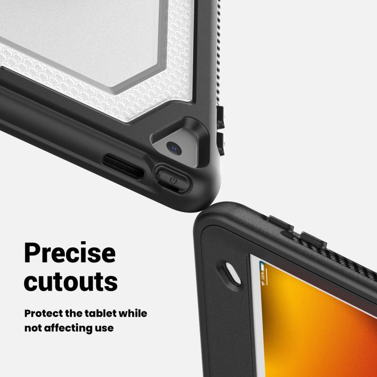 For iPad 10.2 2021 / 2020 / 10.5 2019 Honeycomb Hand Grip Turntable Stand Tablet Case(Transparent) - iPad 10.2 Cases by buy2fix | Online Shopping UK | buy2fix