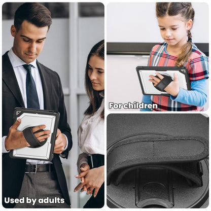 For iPad 10.2 2021 / 2020 / 10.5 2019 Honeycomb Hand Grip Turntable Stand Tablet Case(Transparent) - iPad 10.2 Cases by buy2fix | Online Shopping UK | buy2fix