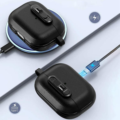 For AirPods Pro Starry Texture Lock Buckle Shockproof Earphones Case(Black) - For AirPods Pro by buy2fix | Online Shopping UK | buy2fix