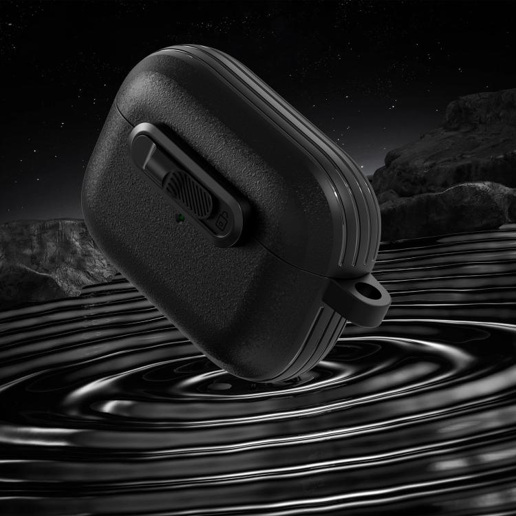 For AirPods Pro Starry Texture Lock Buckle Shockproof Earphones Case(Black) - For AirPods Pro by buy2fix | Online Shopping UK | buy2fix