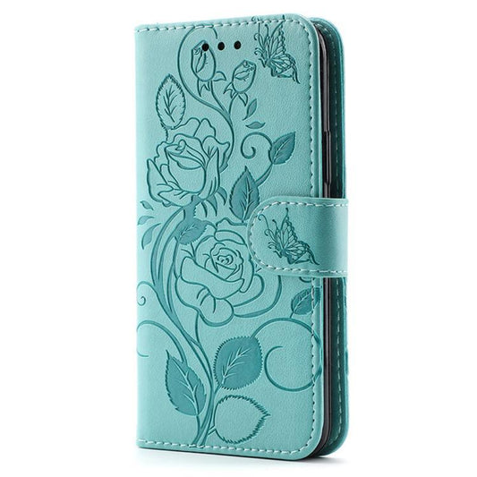 For iPhone Air Rose Butterfly Embossed Leather Phone Case(Green) - iPhone Air Cases by buy2fix | Online Shopping UK | buy2fix