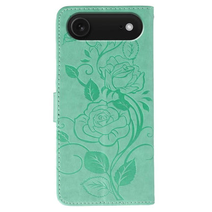 For iPhone Air Rose Butterfly Embossed Leather Phone Case(Green) - iPhone Air Cases by buy2fix | Online Shopping UK | buy2fix