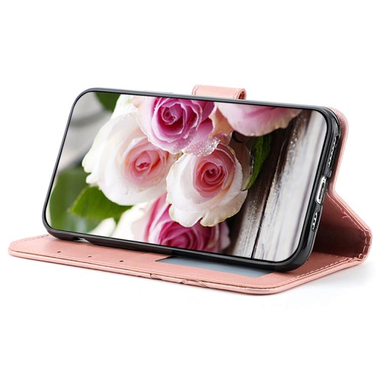 For Google Pixel 10 Pro XL Rose Butterfly Embossed Leather Phone Case(Rose Gold) - Google Cases by buy2fix | Online Shopping UK | buy2fix