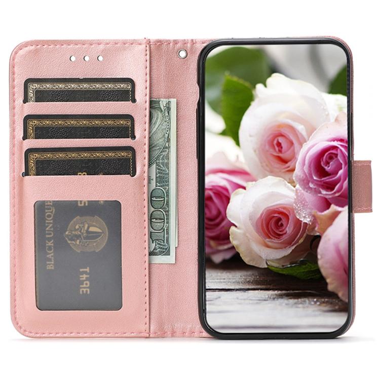 For Google Pixel 10 Pro XL Rose Butterfly Embossed Leather Phone Case(Brown) - Google Cases by buy2fix | Online Shopping UK | buy2fix