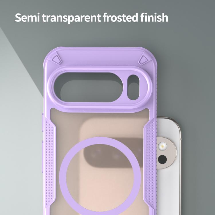 For Google Pixel 10 Pro Armor Glaze MagSafe Magnetic Phone Case(Purple) - Google Cases by buy2fix | Online Shopping UK | buy2fix