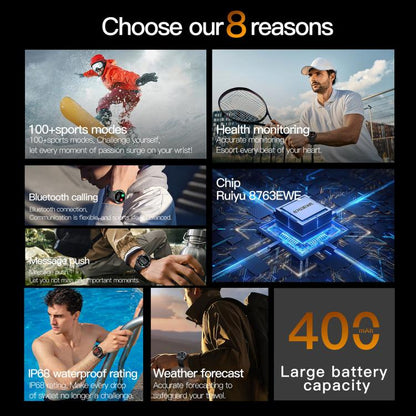 AK61 BT Call Smart Watch, Support Blood Pressure / Heart Rate / Sports Health Monitoring Fitness Tracker(Black Steel) - Smart Watches by buy2fix | Online Shopping UK | buy2fix