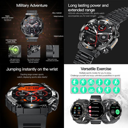 AK61 BT Call Smart Watch, Support Blood Pressure / Heart Rate / Sports Health Monitoring Fitness Tracker(Black Silicone) - Smart Watches by buy2fix | Online Shopping UK | buy2fix