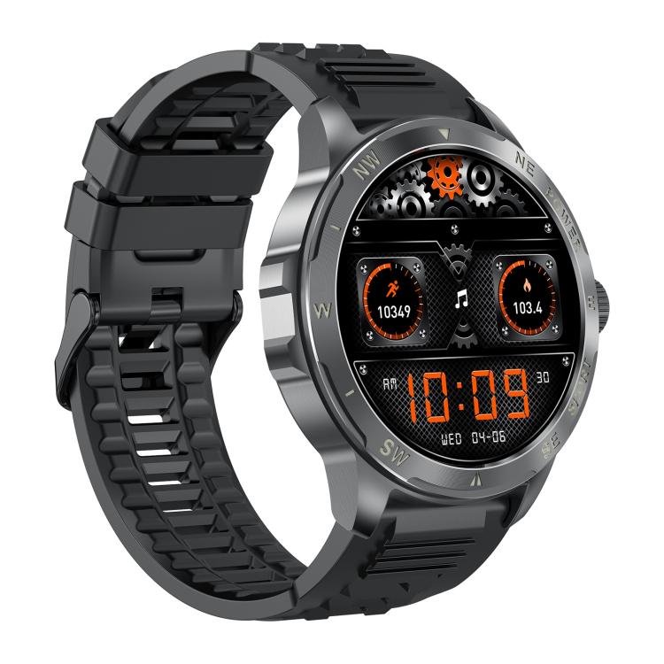 AK77 BT Call Smart Watch, Support Blood Oxygen / Blood Pressure / Heart Rate / Sports Health Monitoring Fitness Tracker(Black Silicone) - Smart Watches by buy2fix | Online Shopping UK | buy2fix