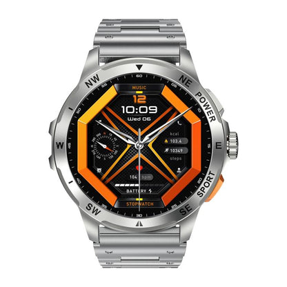 AK77 BT Call Smart Watch, Support Blood Oxygen / Blood Pressure / Heart Rate / Sports Health Monitoring Fitness Tracker(Silver Steel) - Smart Watches by buy2fix | Online Shopping UK | buy2fix