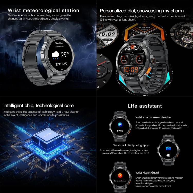 AK77 BT Call Smart Watch, Support Blood Oxygen / Blood Pressure / Heart Rate / Sports Health Monitoring Fitness Tracker(Orange Silicone) - Smart Watches by buy2fix | Online Shopping UK | buy2fix