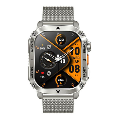 AK80 BT Call Smart Watch, Support Blood Oxygen / Blood Pressure / Heart Rate / Sports Health Monitoring Fitness Tracker(Silver Mesh Steel) - Smart Watches by buy2fix | Online Shopping UK | buy2fix