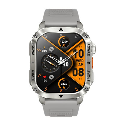 AK80 BT Call Smart Watch, Support Blood Oxygen / Blood Pressure / Heart Rate / Sports Health Monitoring Fitness Tracker(Grey Silicone) - Smart Watches by buy2fix | Online Shopping UK | buy2fix