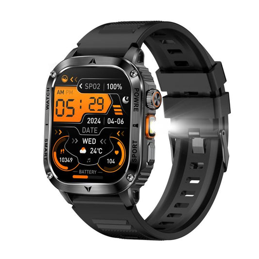 AK80 BT Call Smart Watch, Support Blood Oxygen / Blood Pressure / Heart Rate / Sports Health Monitoring Fitness Tracker(Black Silicone) - Smart Watches by buy2fix | Online Shopping UK | buy2fix