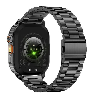 AK80 BT Call Smart Watch, Support Blood Oxygen / Blood Pressure / Heart Rate / Sports Health Monitoring Fitness Tracker(Black 3-Bead Steel) - Smart Watches by buy2fix | Online Shopping UK | buy2fix