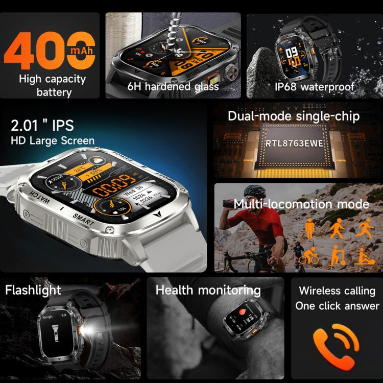 AK80 BT Call Smart Watch, Support Blood Oxygen / Blood Pressure / Heart Rate / Sports Health Monitoring Fitness Tracker(Black 3-Bead Steel) - Smart Watches by buy2fix | Online Shopping UK | buy2fix