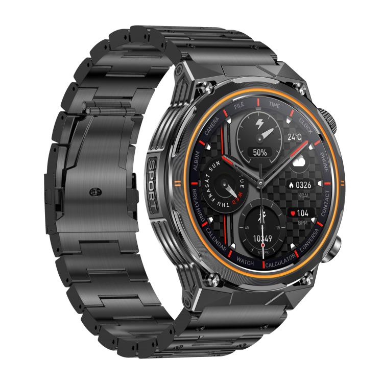 AK81 BT Call Smart Watch, Support Blood Pressure / Heart Rate / Sports Health Monitoring Fitness Tracker(Black Steel) - Smart Watches by buy2fix | Online Shopping UK | buy2fix