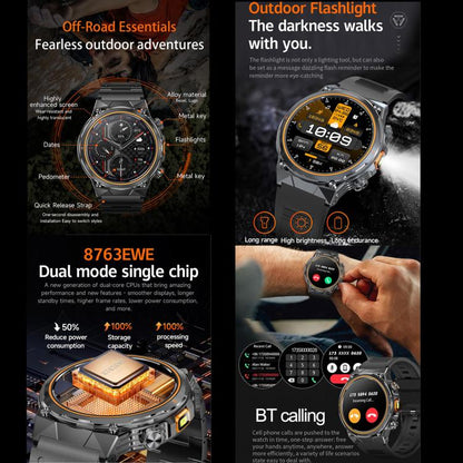 AK81 BT Call Smart Watch, Support Blood Pressure / Heart Rate / Sports Health Monitoring Fitness Tracker(Black Steel) - Smart Watches by buy2fix | Online Shopping UK | buy2fix