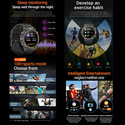 AK81 BT Call Smart Watch, Support Blood Pressure / Heart Rate / Sports Health Monitoring Fitness Tracker(Black Steel) - Smart Watches by buy2fix | Online Shopping UK | buy2fix