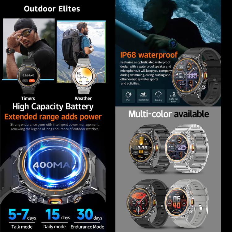 AK81 BT Call Smart Watch, Support Blood Pressure / Heart Rate / Sports Health Monitoring Fitness Tracker(Silver Steel) - Smart Watches by buy2fix | Online Shopping UK | buy2fix