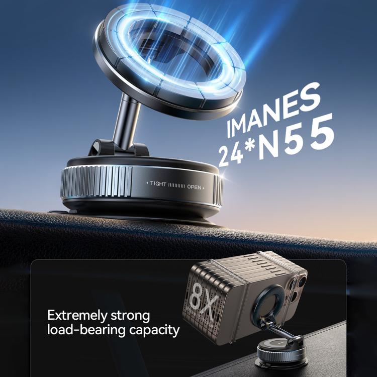 JOYROOM JR-ZS501 Mechanical Suction Cup MagSafe Magnetic Car Phone Holder(Black) - Universal Car Holders by JOYROOM | Online Shopping UK | buy2fix