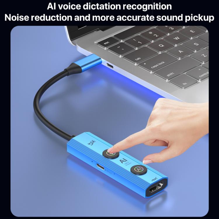 YCE V297A 7 in 1 USB-C / Type-C HUB Adapter AI Docking Station Support 8K Output(Blue) - USB HUB by buy2fix | Online Shopping UK | buy2fix