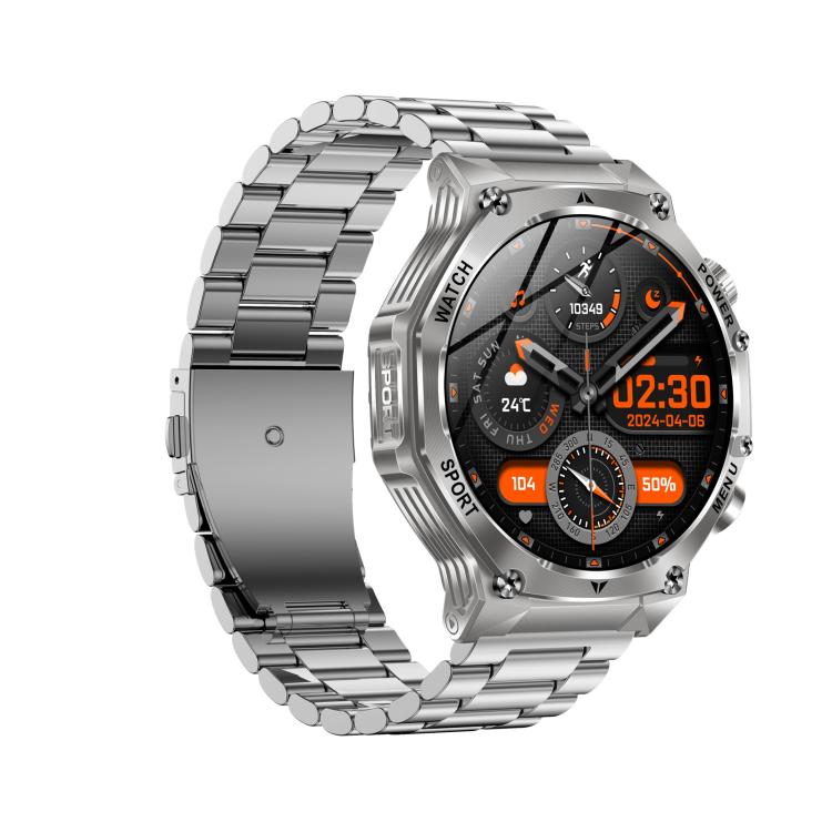 AK82 BT Call Smart Watch, Support Blood Oxygen / Blood Pressure / Heart Rate / Sports Health Monitoring Fitness Tracker(Silver Steel) - Smart Watches by buy2fix | Online Shopping UK | buy2fix